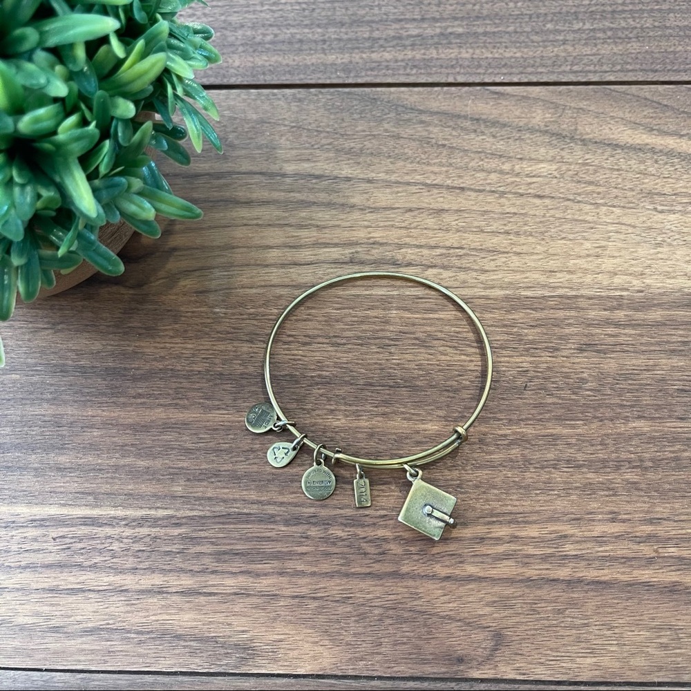 ALEX AND ANI Graduation Cap Charm Bangle Bracelet